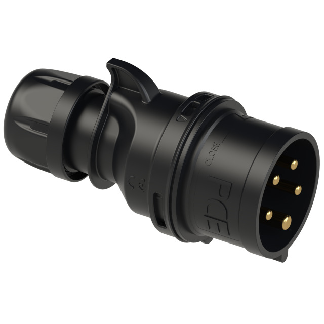 PCE Midnight Series (Black) Trailing Commando Plug 16A 3P+N+E 415V IP44 015-6x